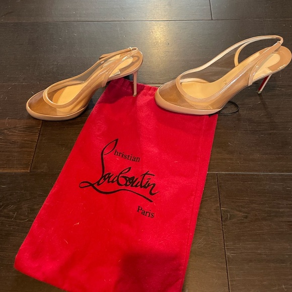 Authentic Christian Louboutin mesh sling backs - Picture 5 of 9